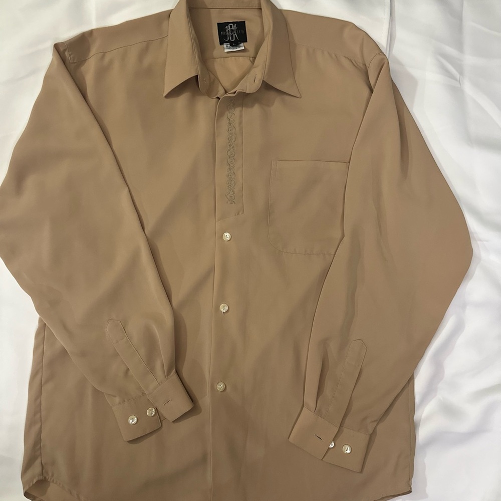 Elegant Light Brown Dress Shirt for Men